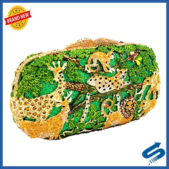 Mini Rhinestone Crystal Clutch Evening Bag with Detachable Straps - Picture 5 of 7